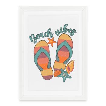 Beach Vibes - Framed poster (27 × 37 cm) - white - Front