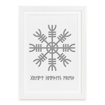 Nordic Snowflake Rune - Framed poster (27 × 37 cm) - white - Front