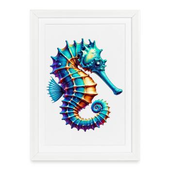 Hippocampe - Affiche encadrée (27 × 37 cm) - blanc - Devant