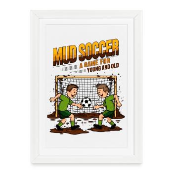 Football de boue - Affiche encadrée (27 × 37 cm) - blanc - Devant