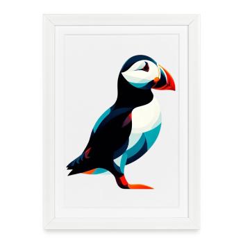 Macareux - Affiche encadrée (27 × 37 cm) - blanc - Devant