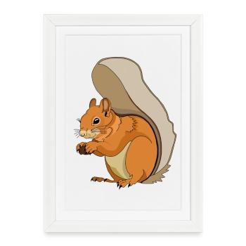 Squirrel - Framed poster (27 × 37 cm) - white - Front