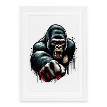Gorilla - Framed poster (27 × 37 cm) - white - Front