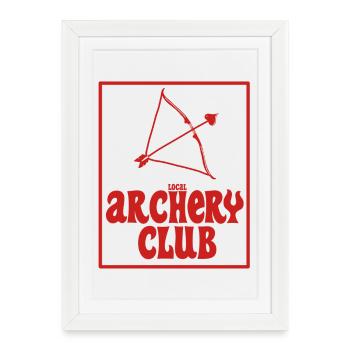 Club d'archerie local édition rouge - Affiche encadrée (27 × 37 cm) - blanc - Devant