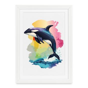 The Fascination of Orca: The Majestic Hunters - Framed poster (27 × 37 cm) - white - Front