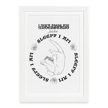 SLEEPY - Framed poster (27 × 37 cm) - white - Front