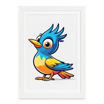 Blue Bird - Framed poster (27 × 37 cm) - white - Front