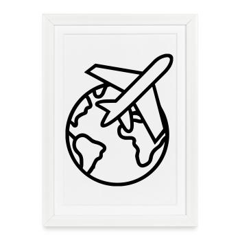 World Travel Icon - Framed poster (27 × 37 cm) - white - Front