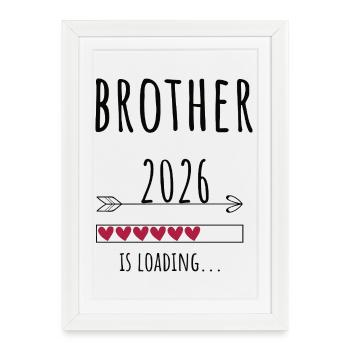 Futur frère 2026 Cadeau Grossesse - Affiche encadrée (27 × 37 cm) - blanc - Devant