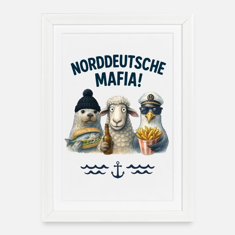 North German Mafia - Framed poster (27 × 37 cm) - white