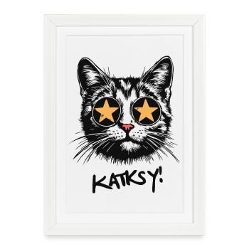 Katksy - Framed poster (27 × 37 cm) - white - Front