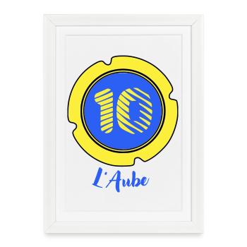 Logo département de l'Aube 10 - Affiche encadrée (27 × 37 cm) - blanc - Devant