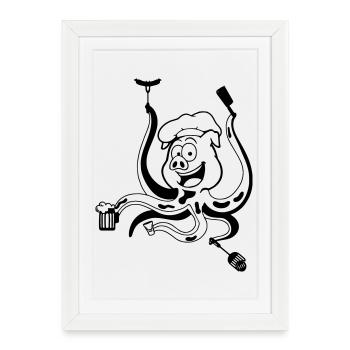 Grill Bacon Rigging - Framed poster (27 × 37 cm) - white - Front