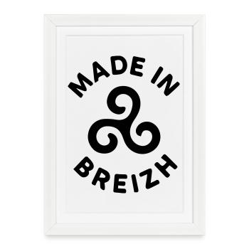 Made in Breizh - Logo avec le triskell breton - Affiche encadrée (27 × 37 cm) - blanc - Devant
