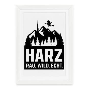 harz wild rau echt - Gerahmtes Poster (27 × 37 cm) - Weiß - Vorne
