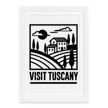 Visiter la Toscane - Affiche encadrée (27 × 37 cm) - blanc - Devant