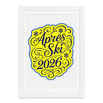Soirée après-ski 2026 - Affiche encadrée (27 × 37 cm) - blanc - Devant