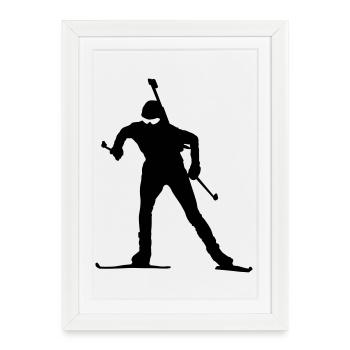 biathlon - Affiche encadrée (27 × 37 cm) - blanc - Devant