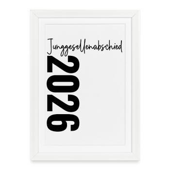Bachelor Party 2026 Signatures Guests Bachelor Party - Framed poster (27 × 37 cm) - white - Front