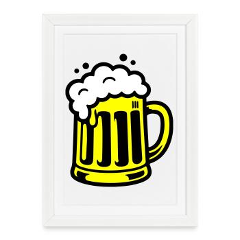 Icône de chope de bière - Affiche encadrée (27 × 37 cm) - blanc - Devant