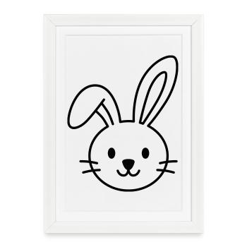 Un lapin mignon – Peut-être le lapin de Pâques ? - Affiche encadrée (27 × 37 cm) - blanc - Devant