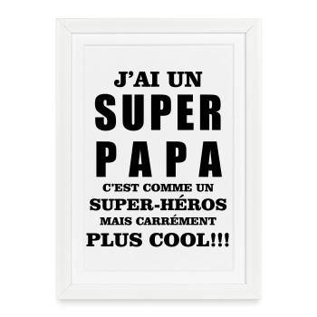 Super papa - Affiche encadrée (27 × 37 cm) - blanc - Devant