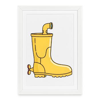 Submarine Rain Boots / Yellow Submarine Boots - Framed poster (27 × 37 cm) - white - Front