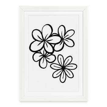 Fleurs Illustration  - Affiche encadrée (27 × 37 cm) - blanc - Devant