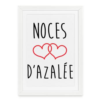 Noces d'Azalée 57 ans de mariage - Affiche encadrée (27 × 37 cm) - blanc - Devant