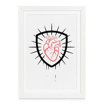 Heart Shield Coat of Arms Colored - Framed poster (27 × 37 cm) - white - Front