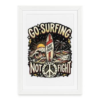 Surfing Freedom vs. War for Peace - Framed poster (27 × 37 cm) - white - Front