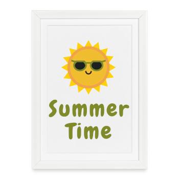 Summer Time Cute Sun Minimal Vacation Design - Framed poster (27 × 37 cm) - white - Front