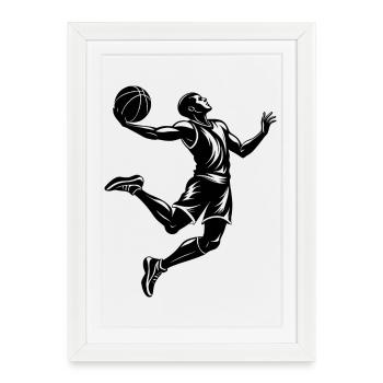 Basketball player - Framed poster (27 × 37 cm) - white - Front