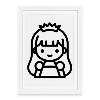 princesse - Affiche encadrée (27 × 37 cm) - blanc - Devant