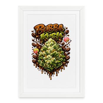 Graffiti Bubba Kush Imprimé - Affiche encadrée (27 × 37 cm) - blanc - Devant