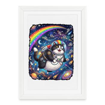 Crazy Cat Universe - Framed poster (27 × 37 cm) - white - Front