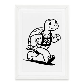 Marathon de Tortues - Affiche encadrée (27 × 37 cm) - blanc - Devant