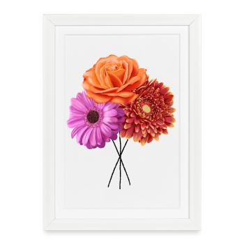 Mélodie de couleur du Trio en Fleurs - Affiche encadrée (27 × 37 cm) - blanc - Devant