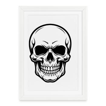 skull and crossbones stickers for cars - Framed poster (27 × 37 cm) - white - Front