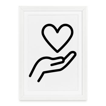 donner amour - Affiche encadrée (27 × 37 cm) - blanc - Devant