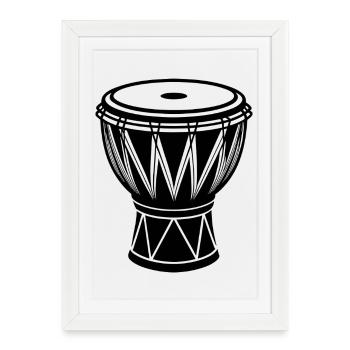 Conga africain - Affiche encadrée (27 × 37 cm) - blanc - Devant