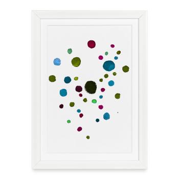 Dots Pattern - Dark Colors / Watercolor - Framed poster (27 × 37 cm) - white - Front