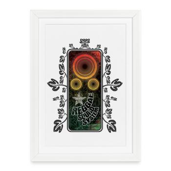 Reggae Sound System Glow - Framed poster (27 × 37 cm) - white - Front