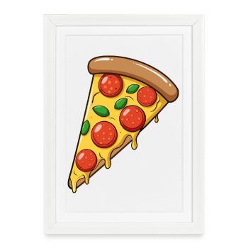 Pepperoni Pizza - Affiche encadrée (27 × 37 cm) - blanc - Devant