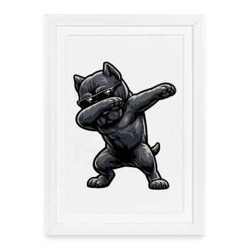 Dabbing Cane Corso in Comic Style - Framed poster (27 × 37 cm) - white - Front