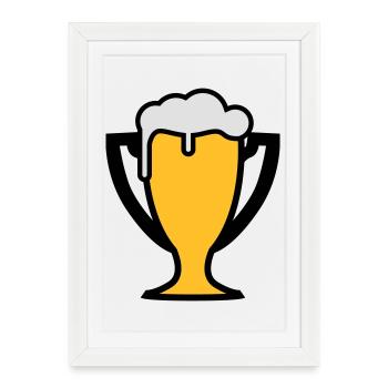 Beer Cup Champion du Monde - Affiche encadrée (27 × 37 cm) - blanc - Devant