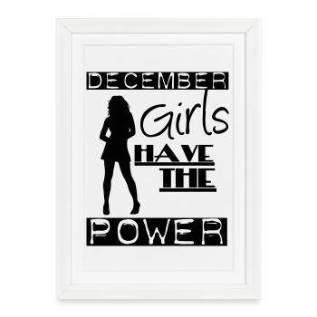 December Girls cadeau anniversaire - Affiche encadrée (27 × 37 cm) - blanc - Devant