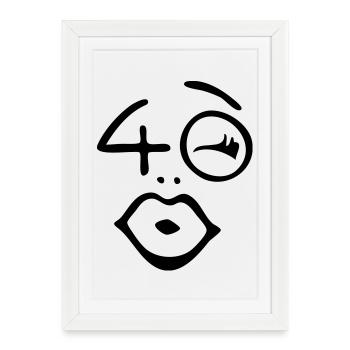 Wow, finally 40 years! - Framed poster (27 × 37 cm) - white - Front