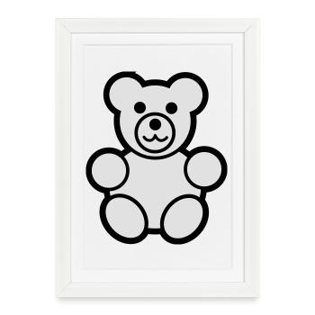 Cute teddy bear - Framed poster (27 × 37 cm) - white - Front