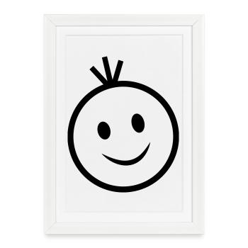 visage heureux - Affiche encadrée (27 × 37 cm) - blanc - Devant